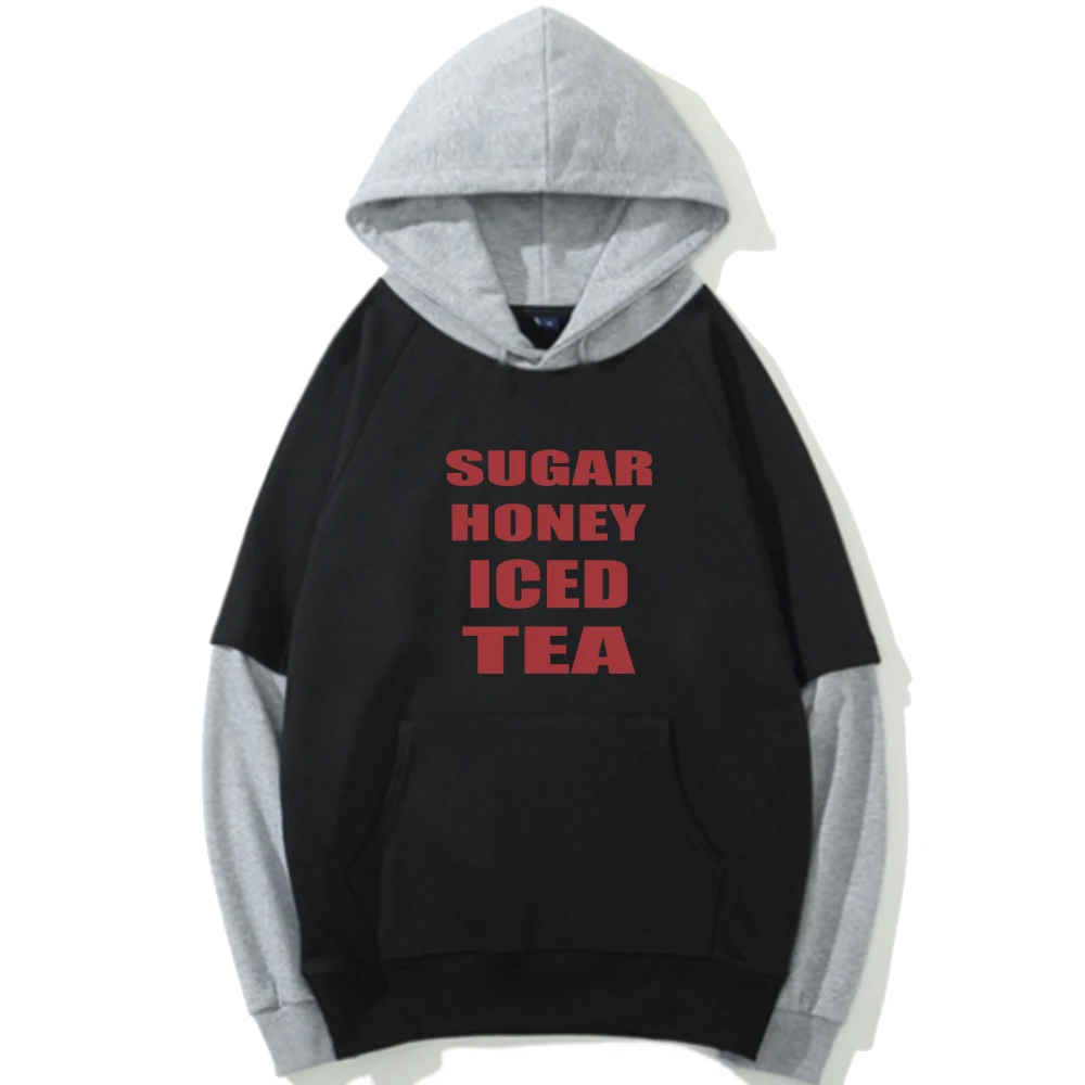 Latto Sugar Honey Iced Tea 2024 Sprint and Autumn Long Sleeve Unisex Casual Color Block Hoodie Music Fans Gift Sweatshirt