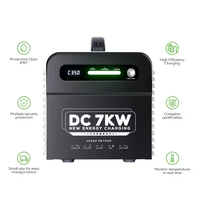 Home Electric Car Ev Charging Station Mobile Dc Fast Charger Ccs2 Gbt 7Kw Portable Dc Ev Charger For Chinese Car