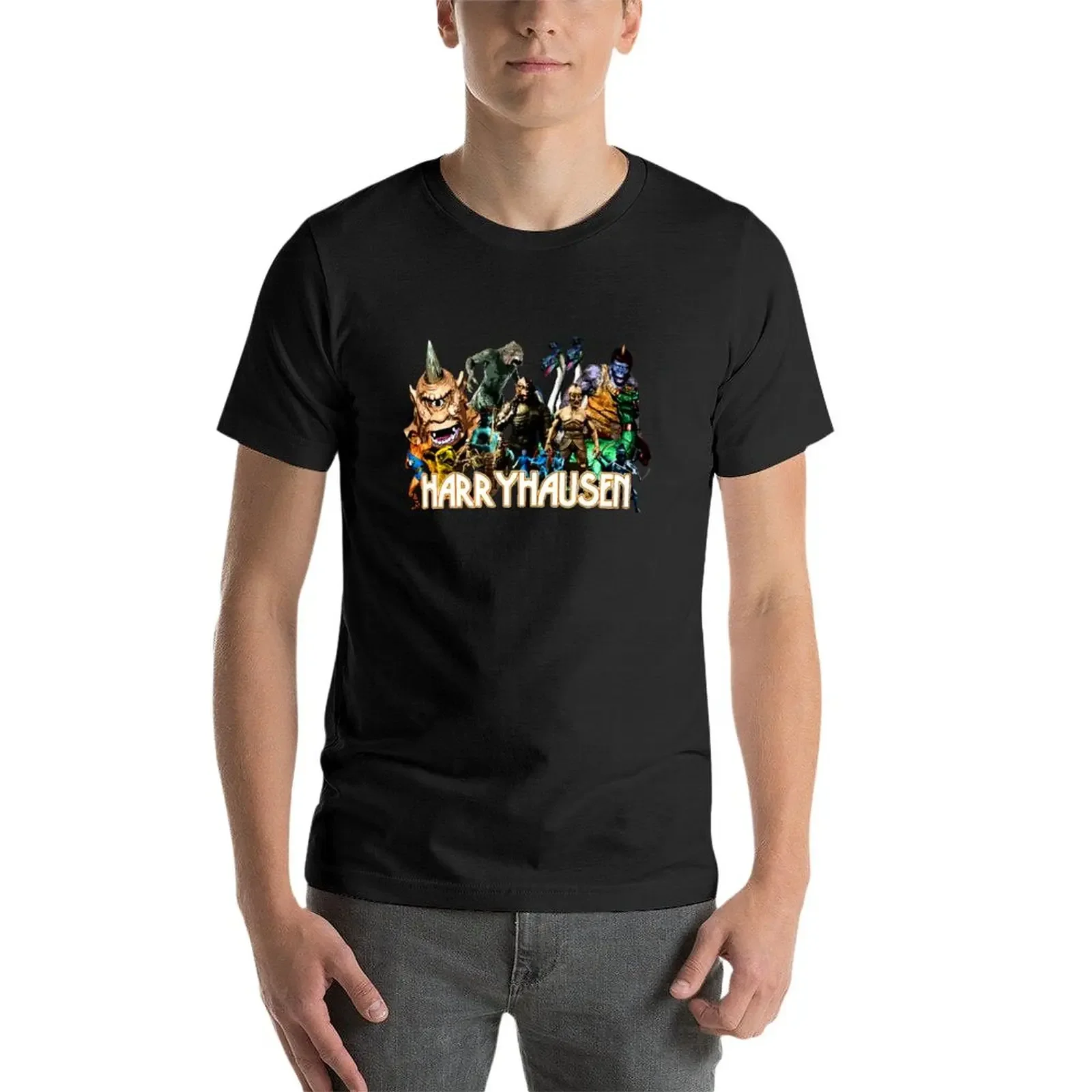 Camiseta de anime para hombre, ropa estética, blusa, Ray harryhaus Creature Tribute