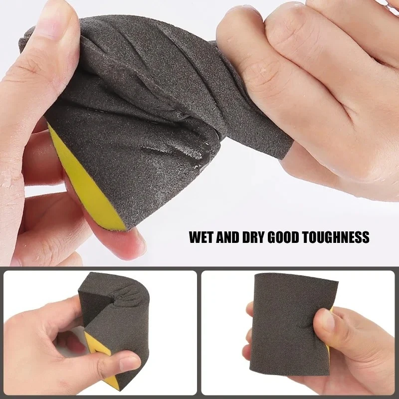 6Pcs Sanding Sponge Block Set Coarse Medium Fine Grit 60-320 Assorted Sandpaper Sponge for Wood Drywall Metal