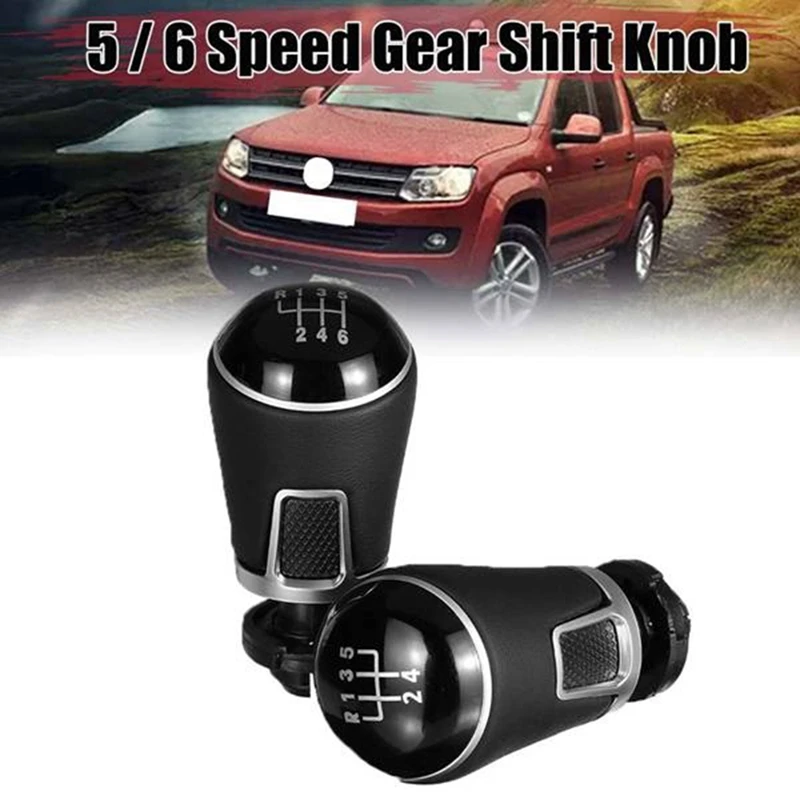 5X Gear Shift Knob Manual Gear Shifter Lever Stick Head Handle Level Universal 6 Speed For Volkswagen Jetta Golf