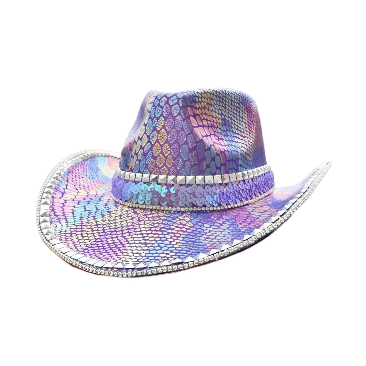 

HongLuan Violet Western Cowboy Hat Rhinestone Man - Vintage Cowboy Accessories & Country Cowgirl Hats for Ladies Adults Woman
