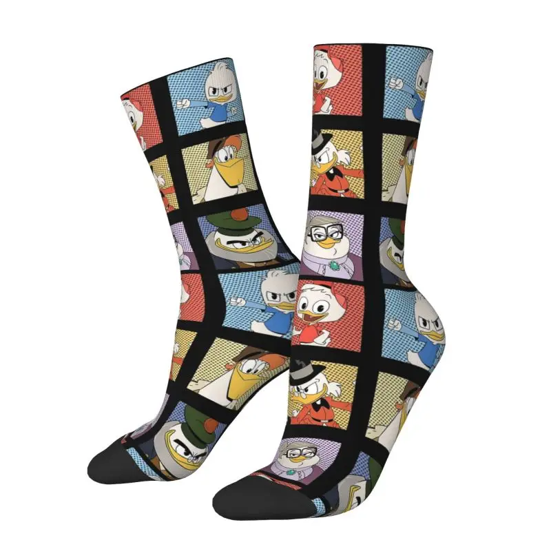 Fashion Men's DuckTales Group Shot Comic Dress Socks Unisex Breathbale Warm 3D Printed Donald Duck Crew Socks