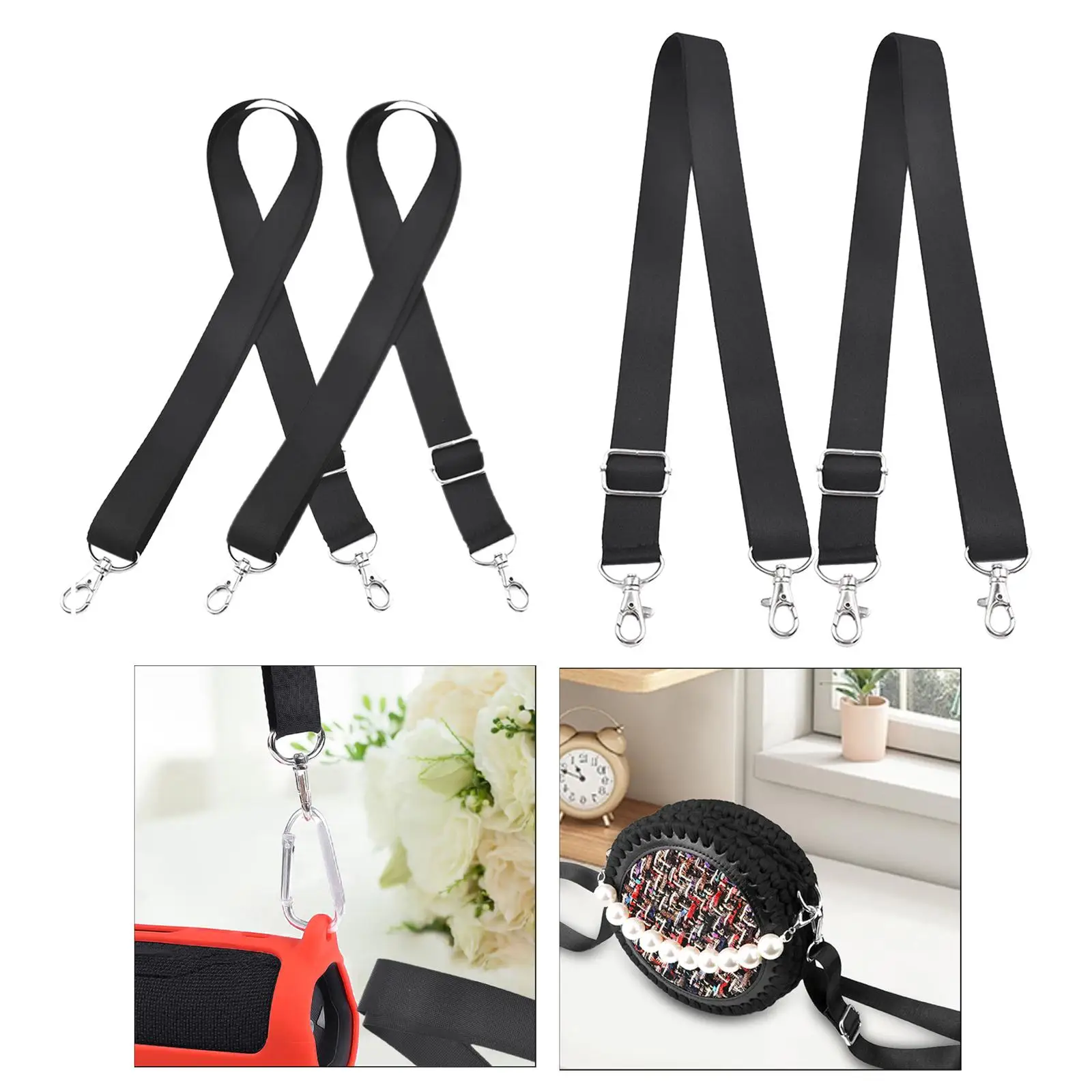 2x Nylon Bag Shoulder Strap, Purse Strap for Handbag, adjustable Handbag Shoulder Strap, CrossBody for DIY Accessories