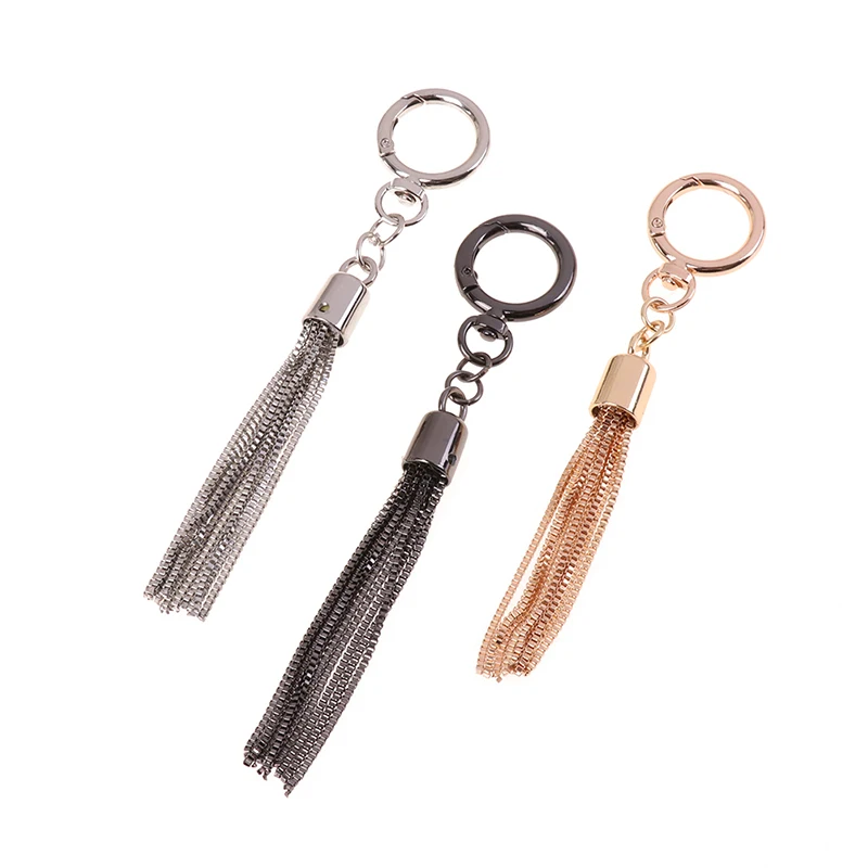 1pcs Fashion Metal Decoration Buckle Tassel Pendant Keychain For Handbag Shoulder Bag Purse Hardware Accessories DIY 3 Colors