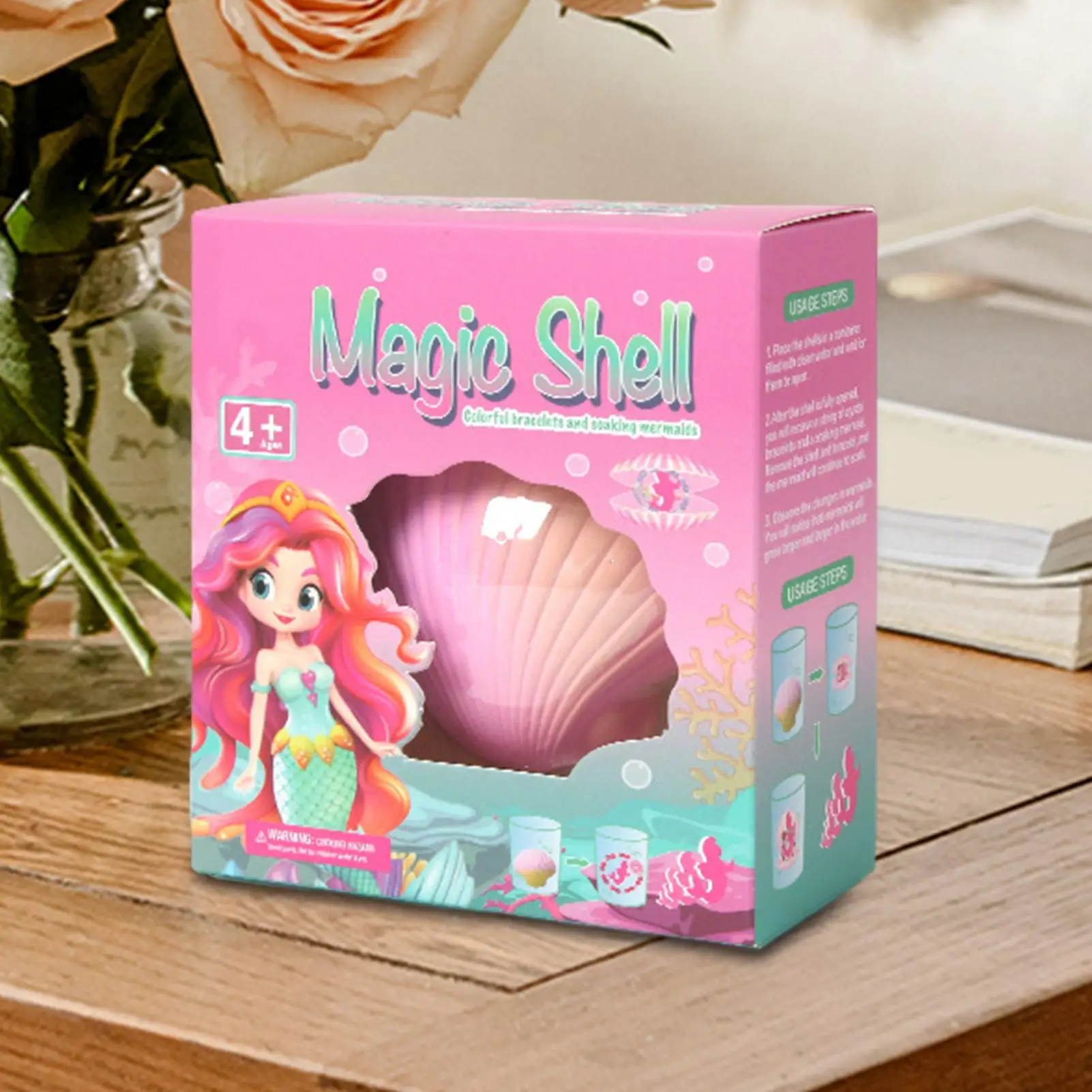 Braccialetti con perline per bambini Comodo braccialetto con conchiglia imbevuta d'acqua per bambini Fascino da polso regolabile Ricerca di gioielli di moda