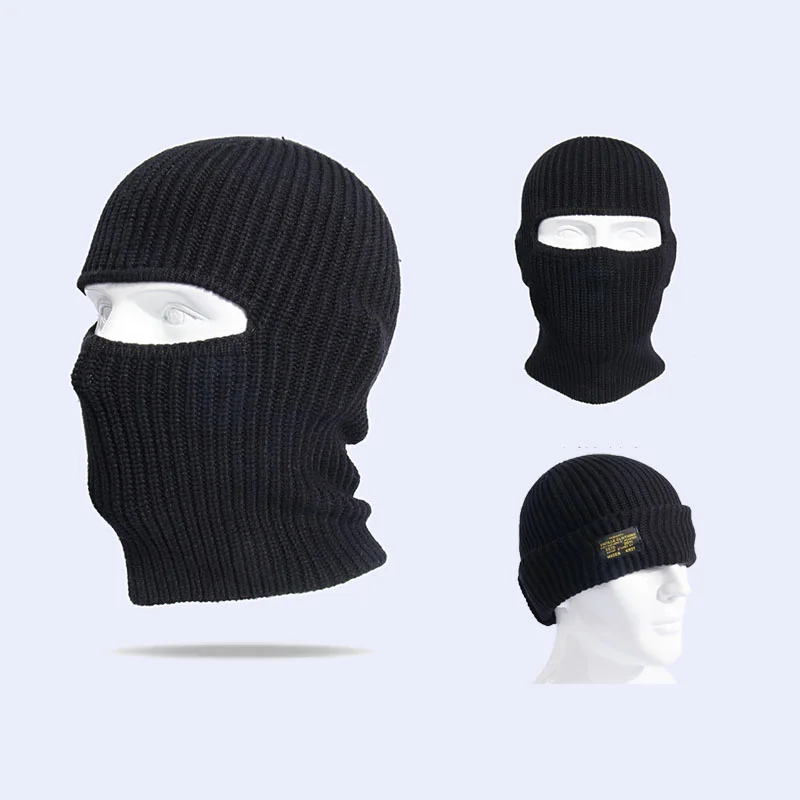 Lenço de lã tricotado artesanal para homens e mulheres, Skullies, gorros, chapéus, bonés, balaclava, máscara, gorro, grosso, quente, inverno