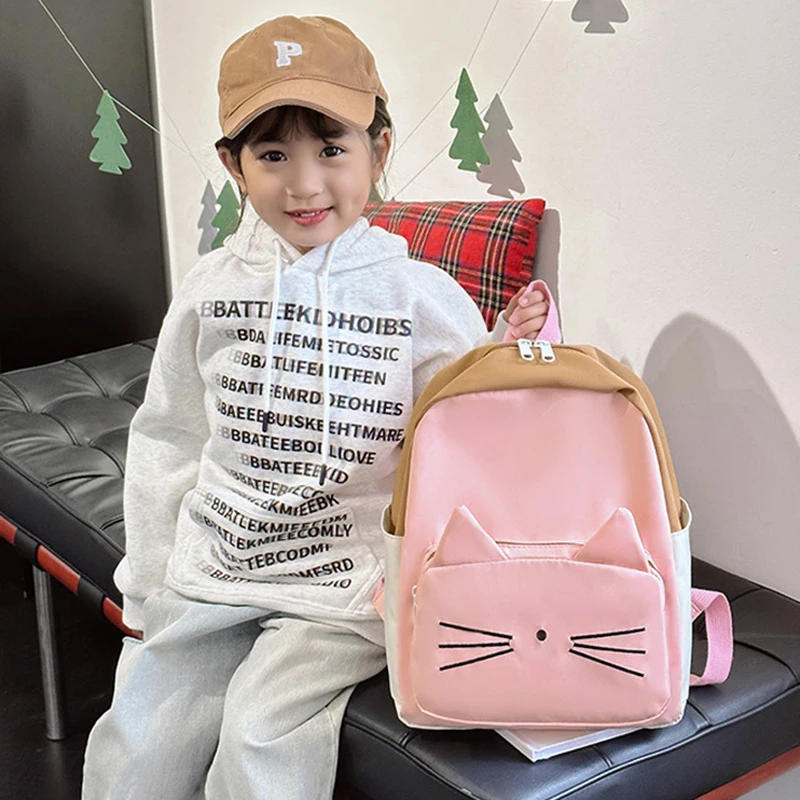 

Children Girls Backpack Cartoon Cat Kids Kindergarten School Bags Portable Child Backpack for Boys Travel Bag Kids Gift