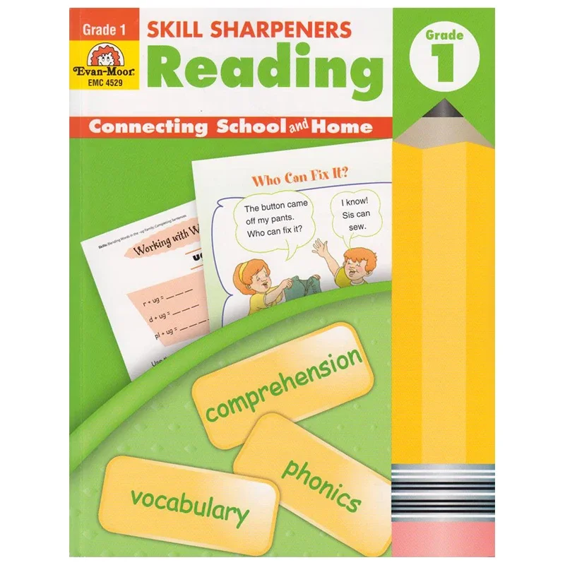 Evan-Moor Skill Sharpeners Reading, Grade 1, Children's books aged 4 5 6 7 English Word Handwriting Workbook books 9781596730373