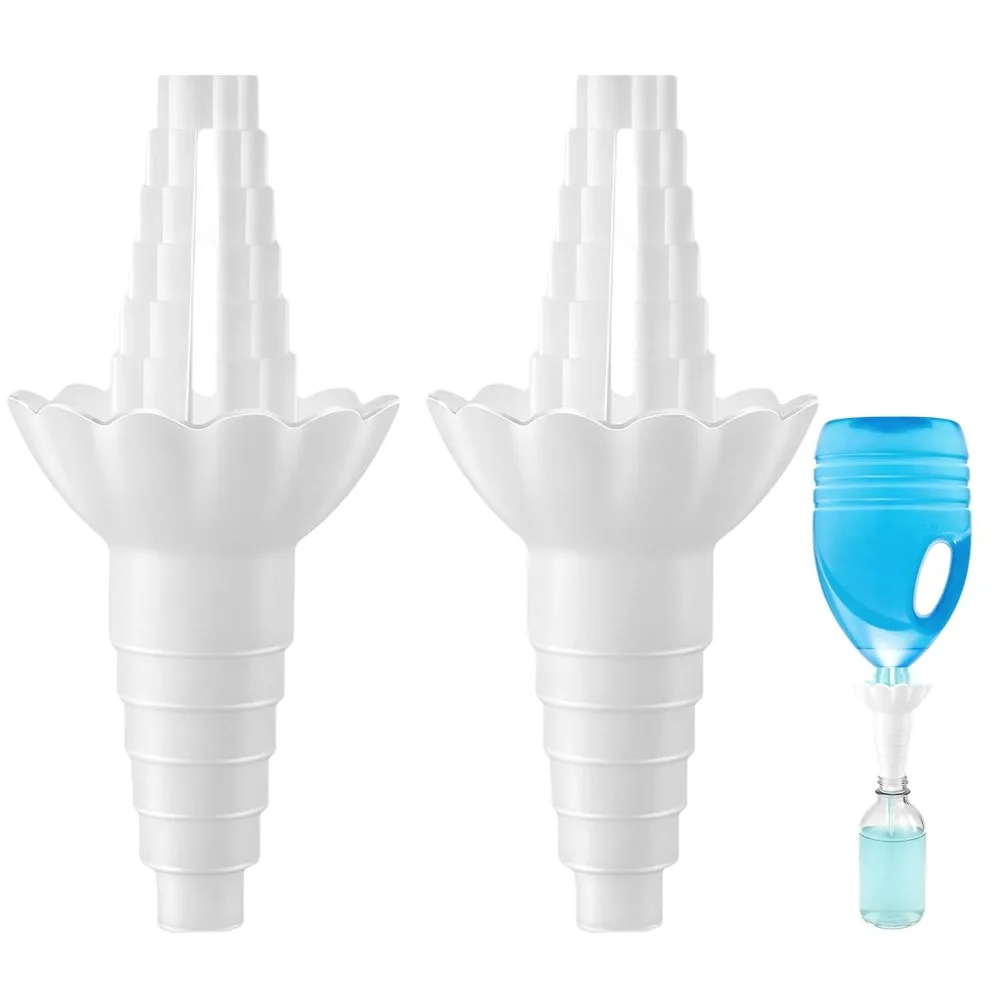Universal Bottle Emptying Kit, Reusable Transfer Connector & No-Waste Funnel Adapter for Soap Shampoo Lotion