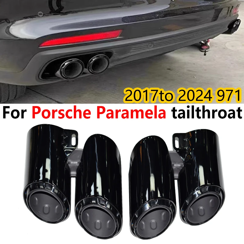 

For 2017 to 2024 Porsche Paramela 971 Square mouthexhaust pipe upgrade GTS black Four out muffler tip tailpipe