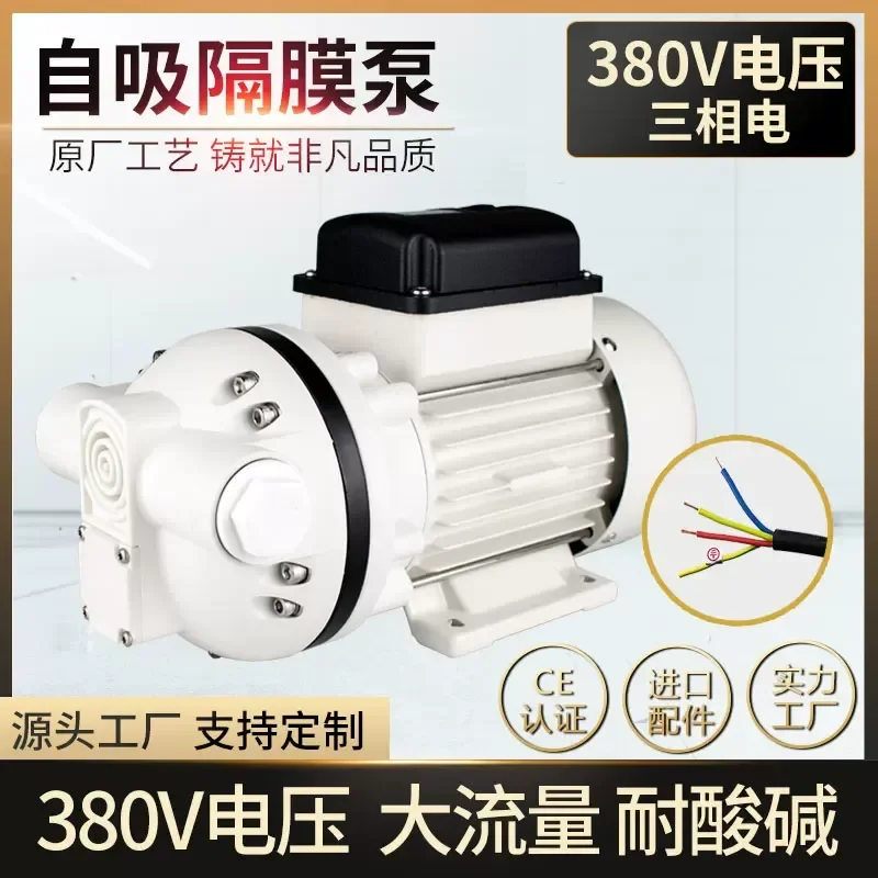 For 380V Three Phase Electrochemical Pump Acid Alkali Resistant FL 550 Self Priming Diaphragm Pump Anti Corrosion Pump For
