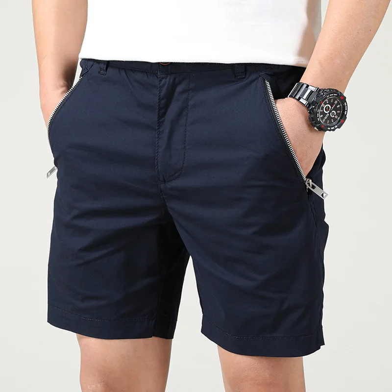 

Summer new wear Cargo shorts men's solid color simple men's thin loose casual pants