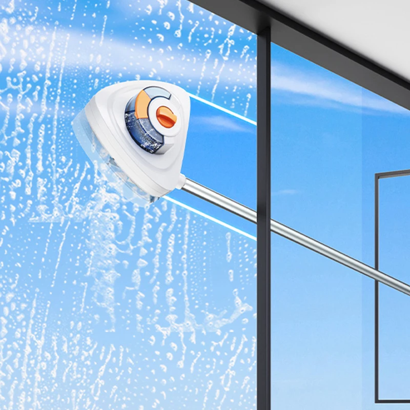 Limpiacristales Household Triangle 3-30Mm Magnetic Window Cleaning Tool Double Side Adjustable Magnet  Windows Cleaner With Rod