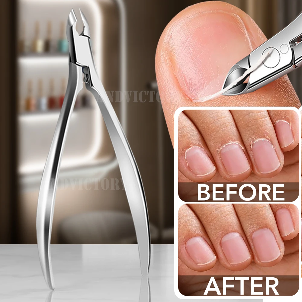 

1Pcs Manicure Cuticle Nippers Spring Professional Cuticle Cutter Nail Clipper Trimmer Pedicure Pliers Cuticle Scissors