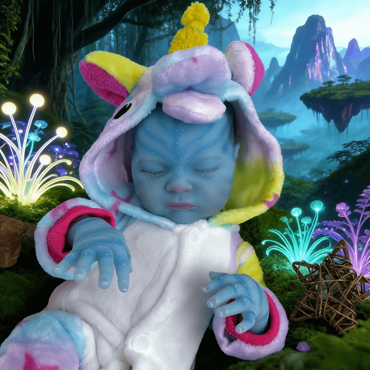 

BZDOLL Cloth Body 19inch Realistic Asleep Reborn Baby Doll Handmade Birthday Gift for Kids Play House Bedtime Toy Companion Doll