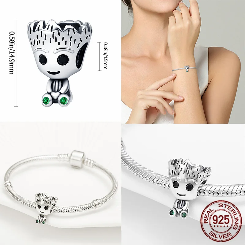 Nuova principessa in argento 100% 925, gioielli da donna con perline di fascino Marvel adatti per bracciali PanDuoduo regali squisiti fai da te