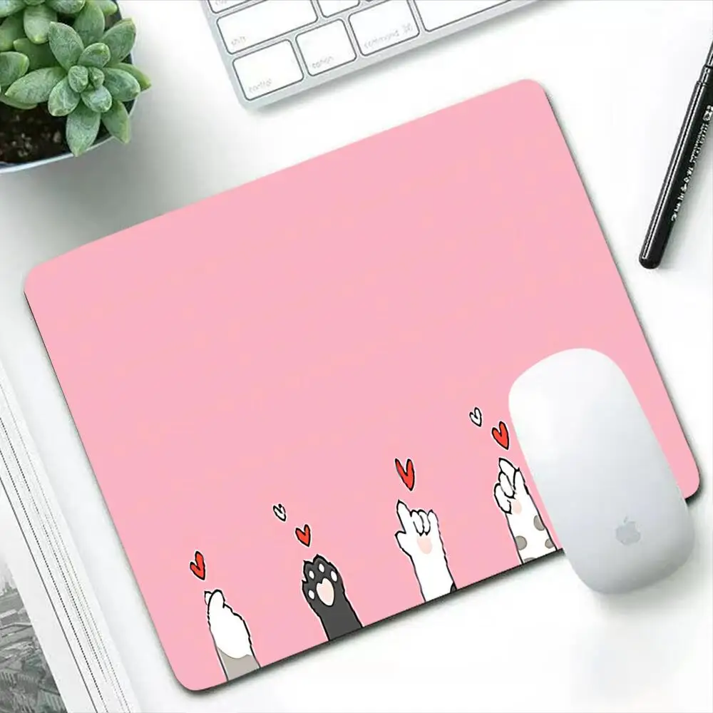 

Pink Cute Cat Paw Mousepad Gaming Accessories Small Mouse Pad Computer Table Carpet Kawaii Mouse Mat Pc Gamer Keyboard Desk Mat