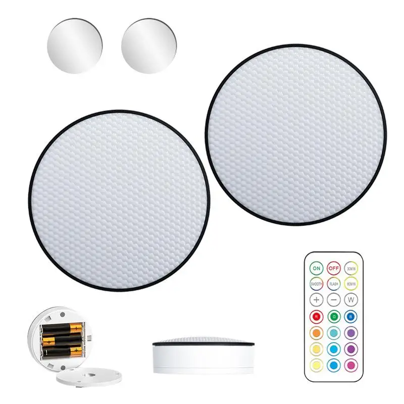 LED Puck Lights Kitchen Lighting For Wall Wireless Under Cabinet Light With Remote Battery Powered Lamp With Timing Function For