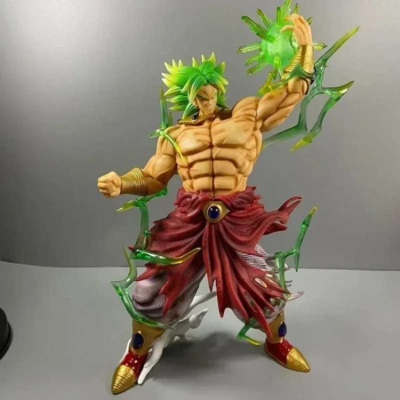 Dragon Ball 41 cm Figurki anime Super Broly Figurka akcji Bug Smsp 2 głowy Statuetka Figurka Led ze światłem Lalka Model Zabawki Prezent