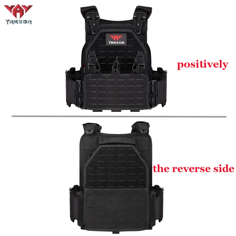 Yakeda New Combat Vest 6094 Quick Detach Lightweight Laser Cut Training Vest 1000D Black Gear Carrying Tactical Vest