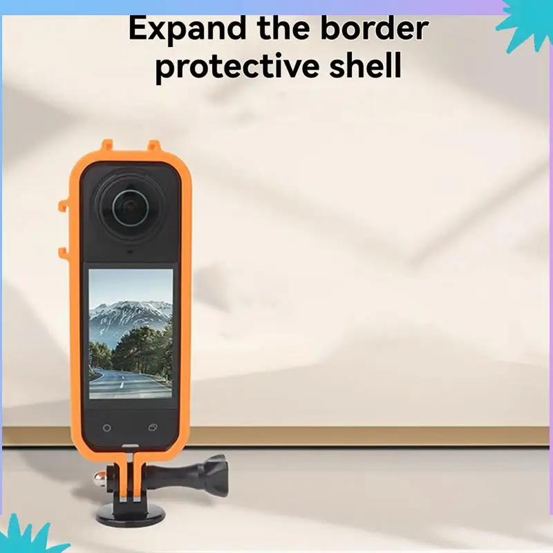 Casing Pelindung ABZW untuk Casing Insta360 X5 Braket Pemotretan Kamera Aksesori Kamera Braket Pemotretan Lanskap Oranye