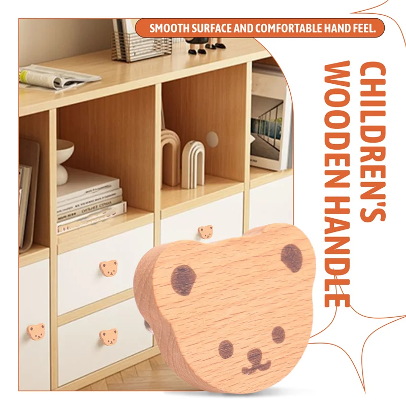 A44F-Kenop Furnitur Kenop Laci Kayu Kenop Lemari Kayu untuk Anak-anak, Lemari Rias, Laci, Dapur