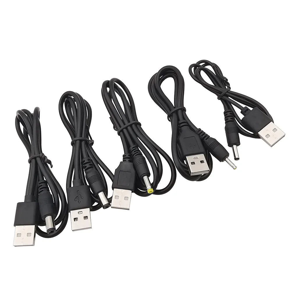 1PC 5V USB 2.0 Type A Male to 2.5x0.7mm 3.5x1.35mm 4.0x1.7mm 5.5x2.1mm 5.5x2.5mm DC Power Cable Plug Jack Connector Charger Cord