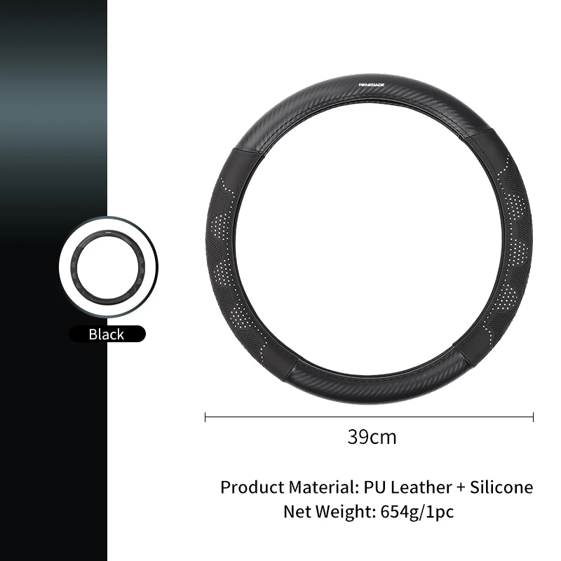 Car accessories Carbon Fiber Leather Steering Wheel Cover For Jeep Renegade Grand Cherokee Wrangler Compass JK Patriot Liberty
