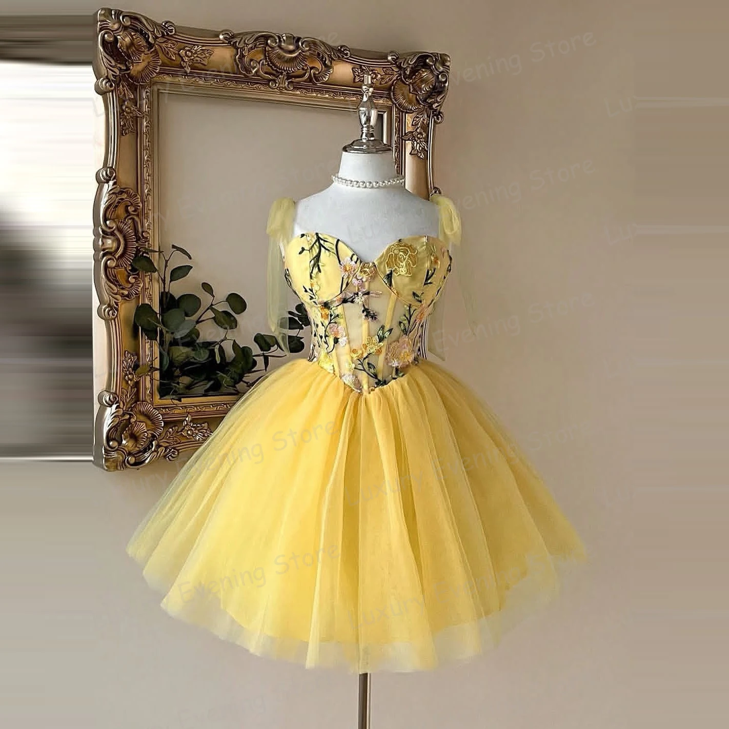 

Simple Sexy Cocktail Dresses Women A Line Flowers Sweetheart Party Evening Dresses Vestidos De Vestidos Customized Fashion Gala