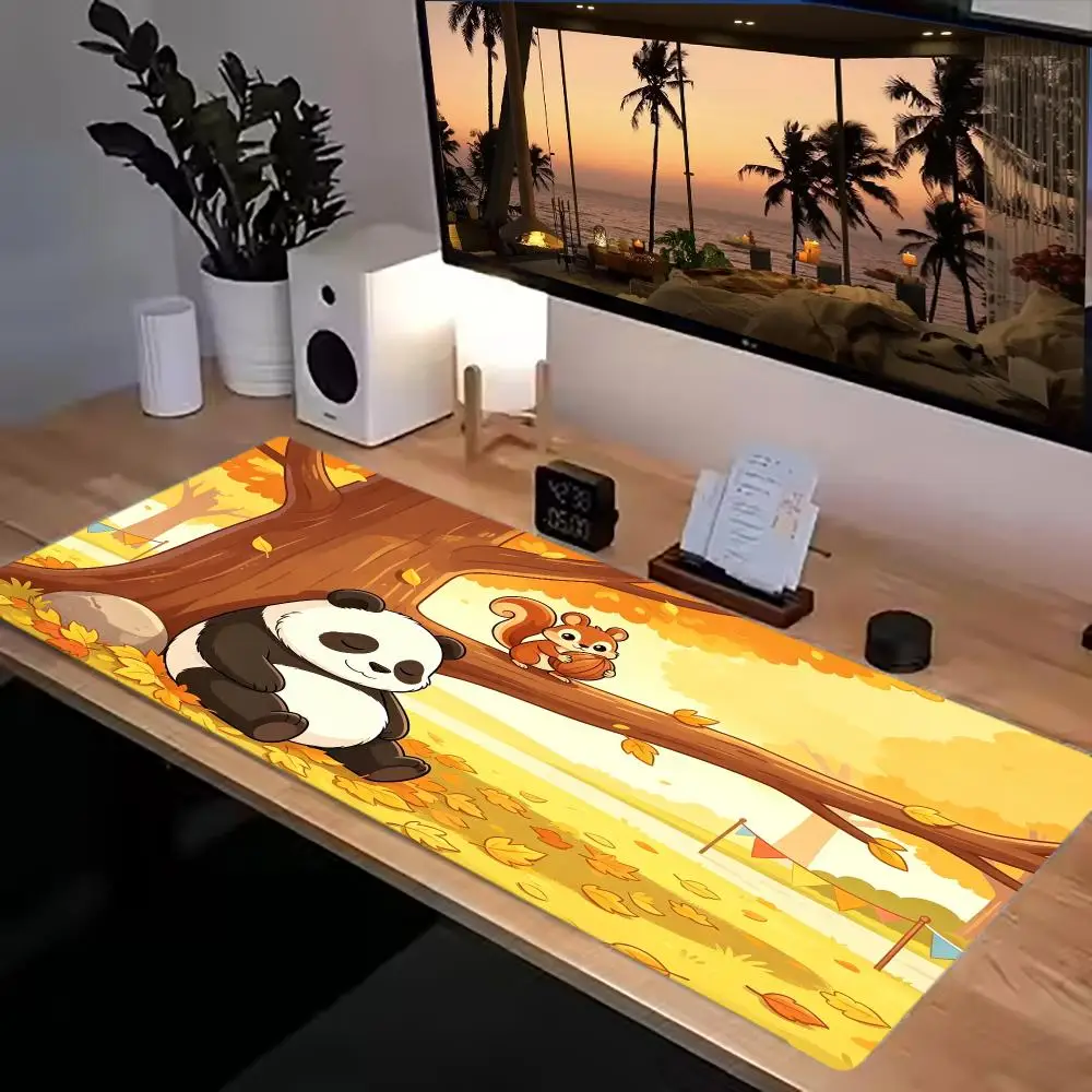 Spring Meadow Puppy Bird Pastoral Style Desk Mat large size keyboard accessories laptop office mousepad