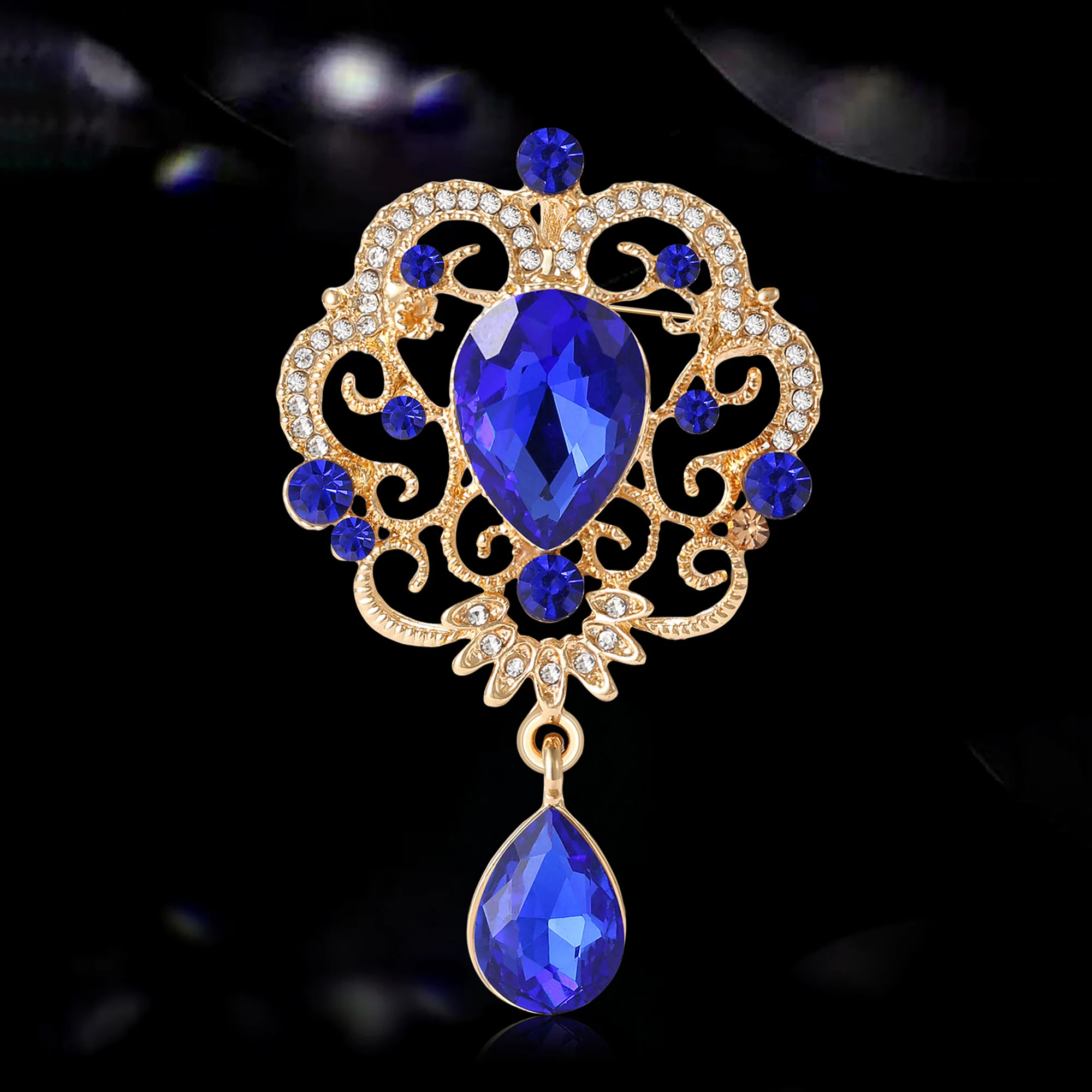 

Fashion Glass Pendant Brooches for Women Unisex Rhinestone Pins Keychain Event Party New Gifts Jewelry Decoration Accessories