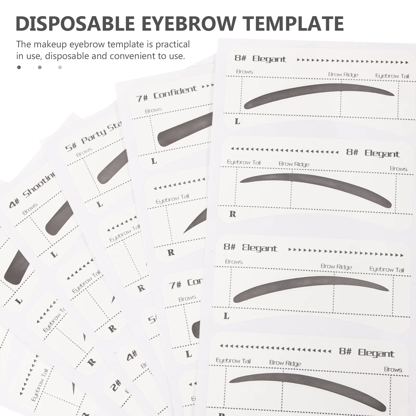 Modèle de maquillage pour sourcils, pochoirs en papier jetables pour façonner les sourcils naturels, outil de beauté à usage rapide, 6 pièces