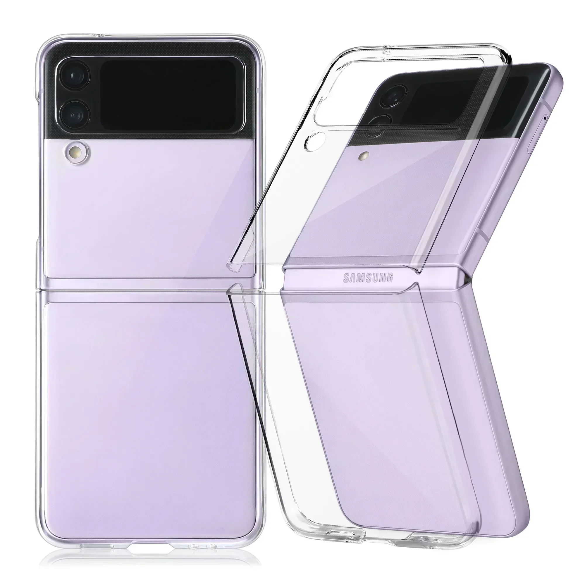 Shock Proof Clear Ultra Thin PC Case for Samsung Galaxy Z Flip 4 5 5G Flip4 Flip5 Flip2 Flip3 Flip 3 2 Anti-Knock Phone Bag