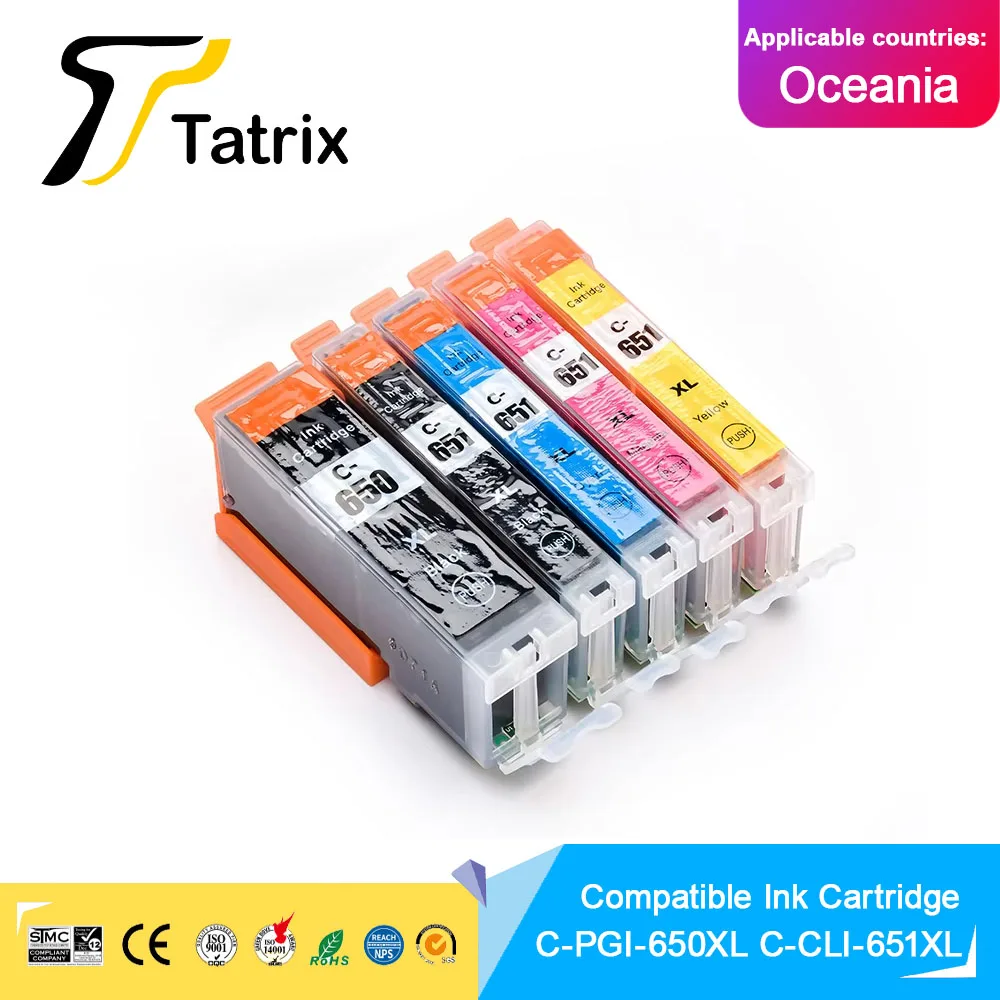 For Canon PGI650 CLI651 5PK Ink Cartridge For Canon PIXMA MG5460/MG5560/MG6360/MG6460/MG7160/PIXMA MX926/MX726/Ip7260