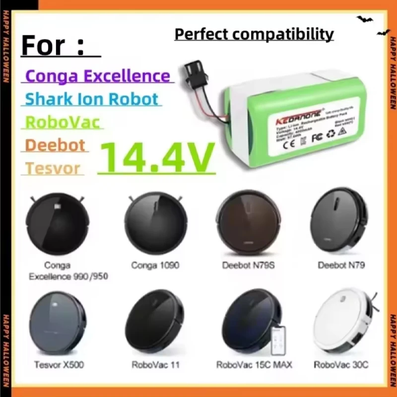 

14.4V Battery For eufy RoboVac 15C 15T 25C 30 30C 35C MAX G10 G15 G20 G30 Hybrid Edge Robot Vacuum Cleaner Accessori