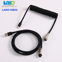 LANO Keyboard Cable GX12 USB2.0 Aviation Connector Wires For Pc Data Cable Type C Computer Hardware Interface Accessories