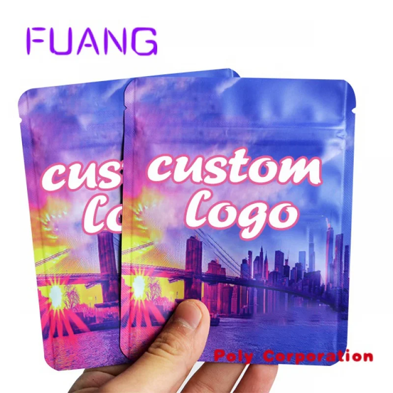 Custom  custom print zipper packs cali smell proof sugar plastic stand up foil gummy zip lock packaging Food edible candy 3.5g m