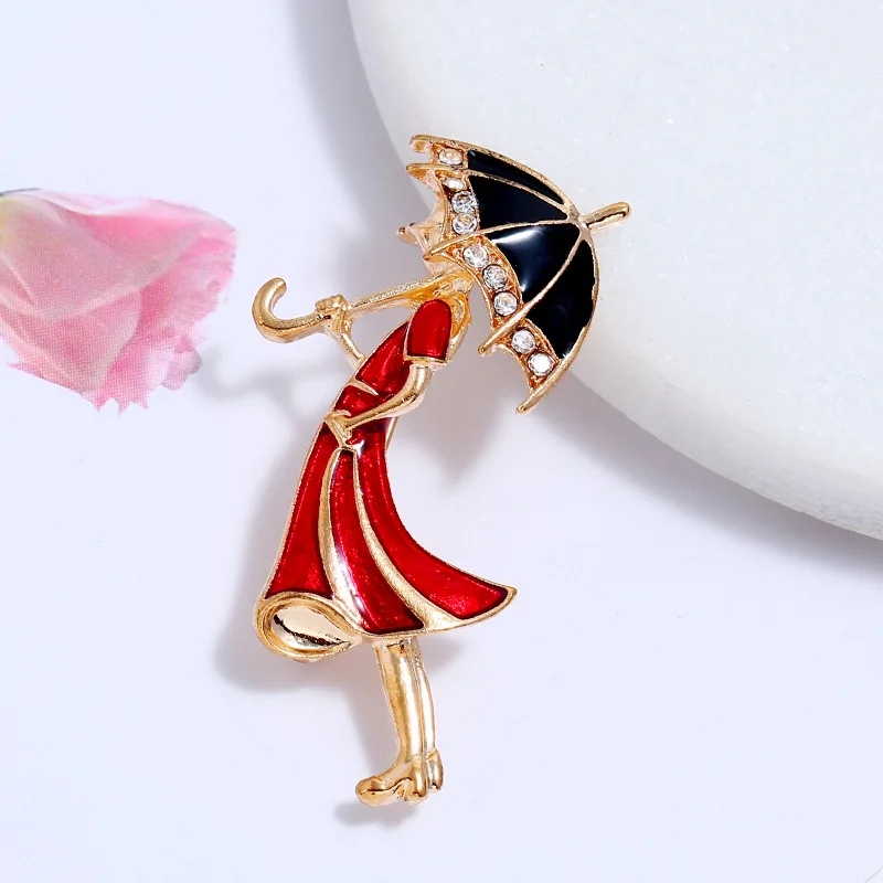 Broches de bailarina de Ballet con diamantes de imitación, alas de Hada de cristal, alfileres de Metal para niñas, accesorios de ropa, regalo de joyería