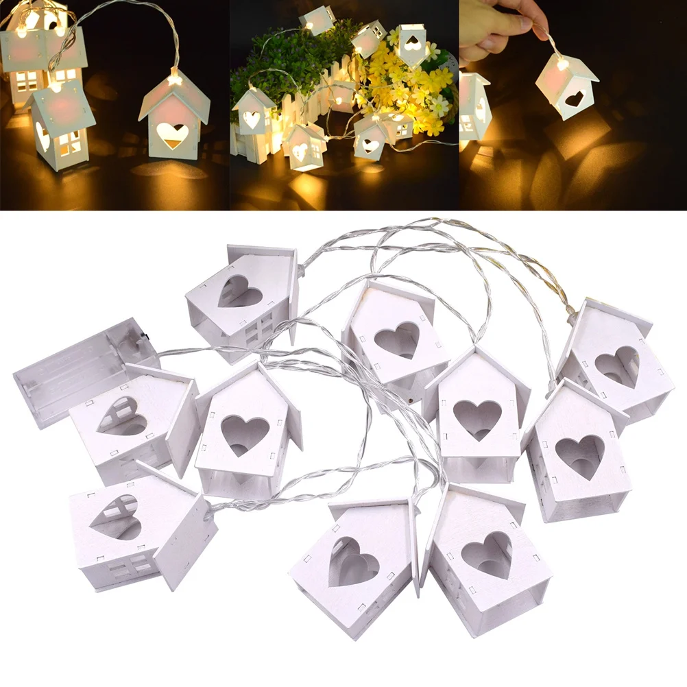 2 متر LED سلسلة أضواء 10 منازل خشبية 10 المصابيح الساطعة آمنة مريحة طويلة العمر عيد الميلاد حفلة عطلة الحدث متجر المنزل