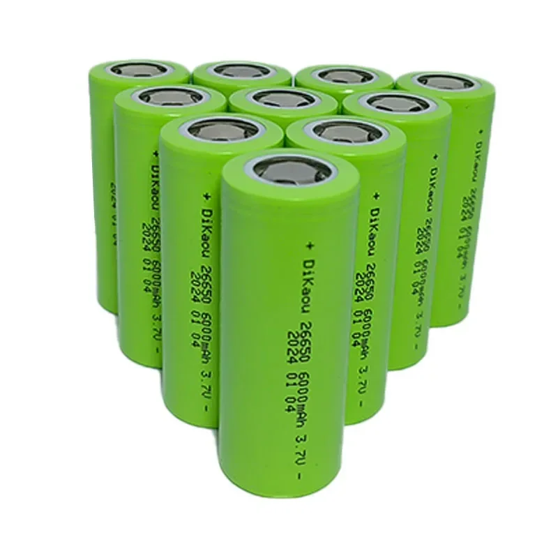 100%Original 3.7V 26650 Batter 6000mAh High Capacity 50A Suitable for Power Tools LED Flashlight Lithium Ion Rechargeable Batter