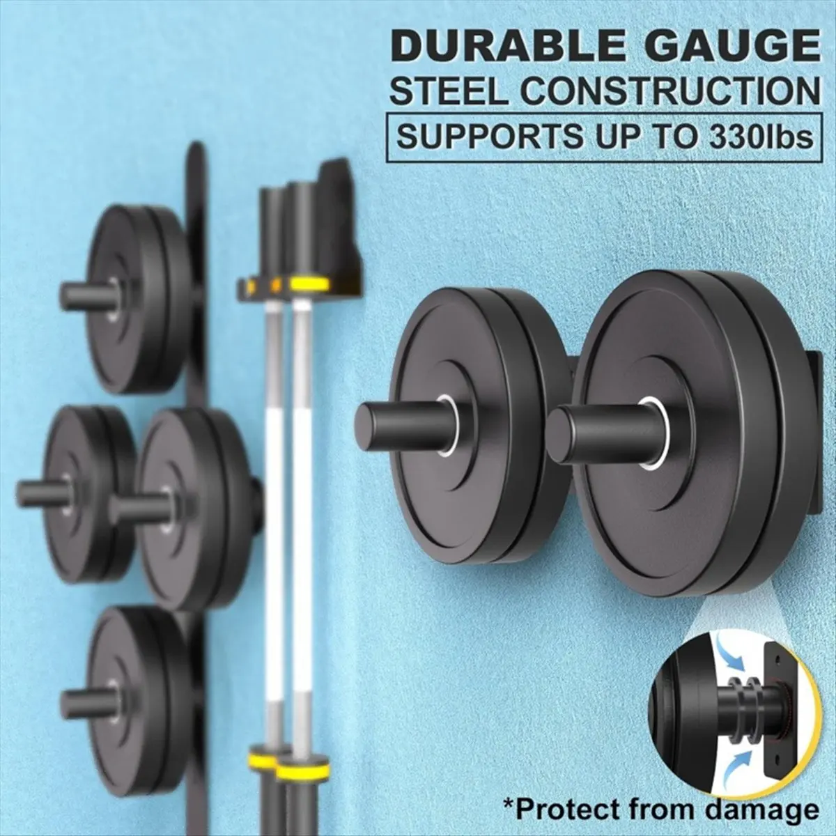 1Pc Wall Mounted Weight Plate Holder Weight Rack Storage for Weight Plate Wall-Mounted Plate Rack Barbell Plate Rack