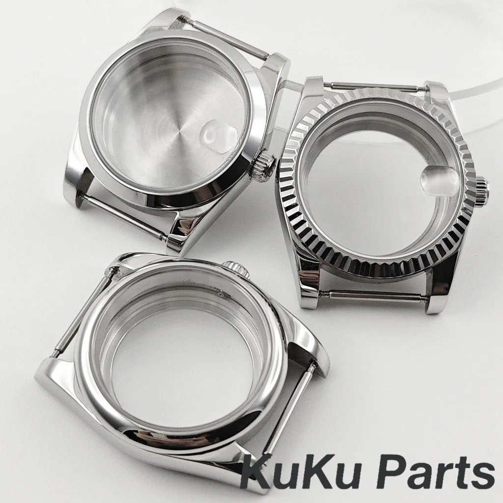 Silber NH35 36 MM/40 MM Hohe Qualität Sapphire Kristall Uhr Fall Wasserdicht Für NH34 NH35 NH36 NH38 NH70 PT5000 ETA 2824 Bewegung
