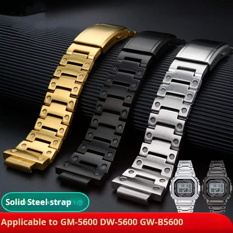 For G-SHOCK Casio Watchband small block DW5600 GW-B5600 GM-5600 Solid stainless steel Watch strap with case metal accessories view 5