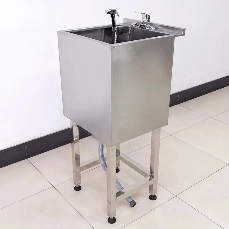 LIZE Automatic Induction Effluent Stainless Steel Medical Washbasin Pool for Pet Hospital Laboratory Veterinary Cleaning