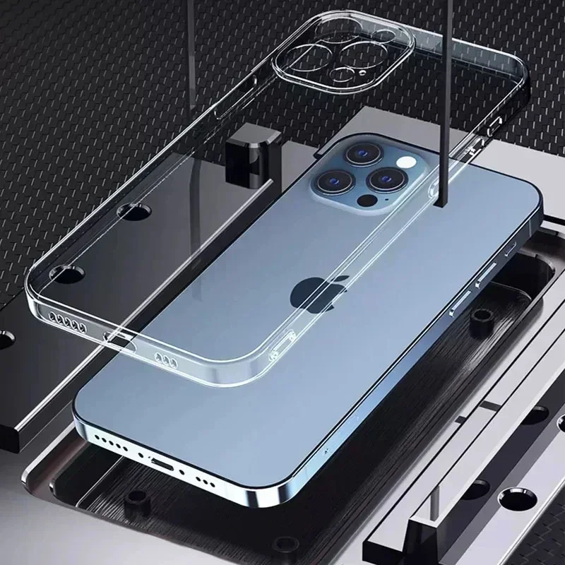 Funda de teléfono transparente para iPhone 14, 11, 12, 13, 15 Pro Max, funda de silicona suave de TPU para iPhone 12, 13, Mini, 14 Plus, 15 Plus, contraportada