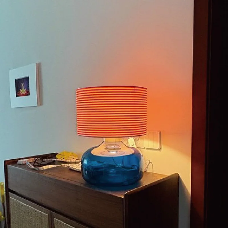 Colored Glass Table Lamp Living Room Atmosphere Lamp Bedroom Bedside Decorative Lamp LED Lamp