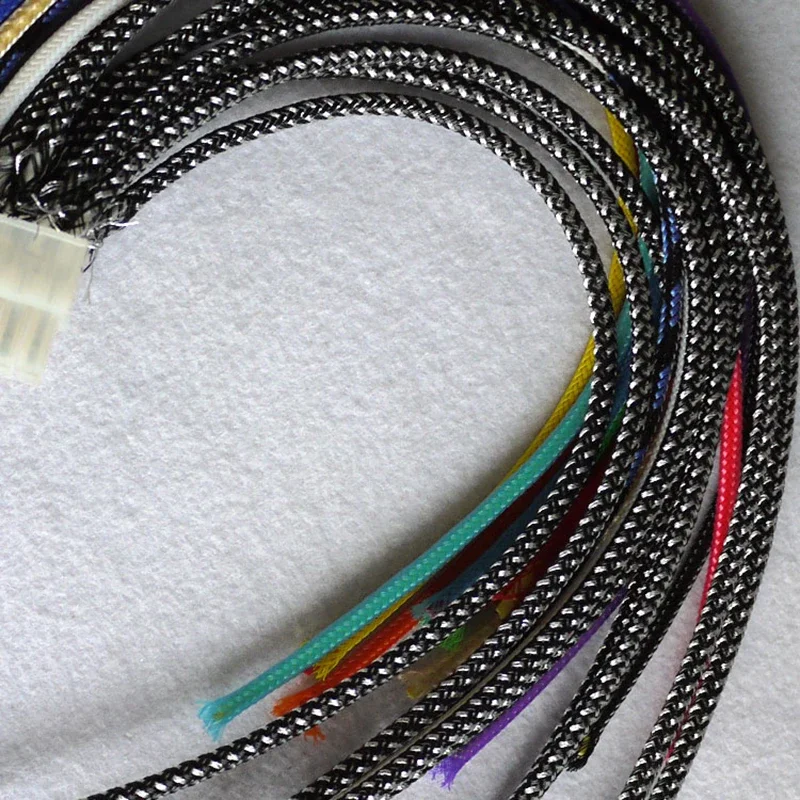 1~50m Black Silver PET Braid Sleeve 2/4/6/8/10/12/14/16/20/25mm High Density Snake Skin Cable Wrap Sheath For Electric Cables