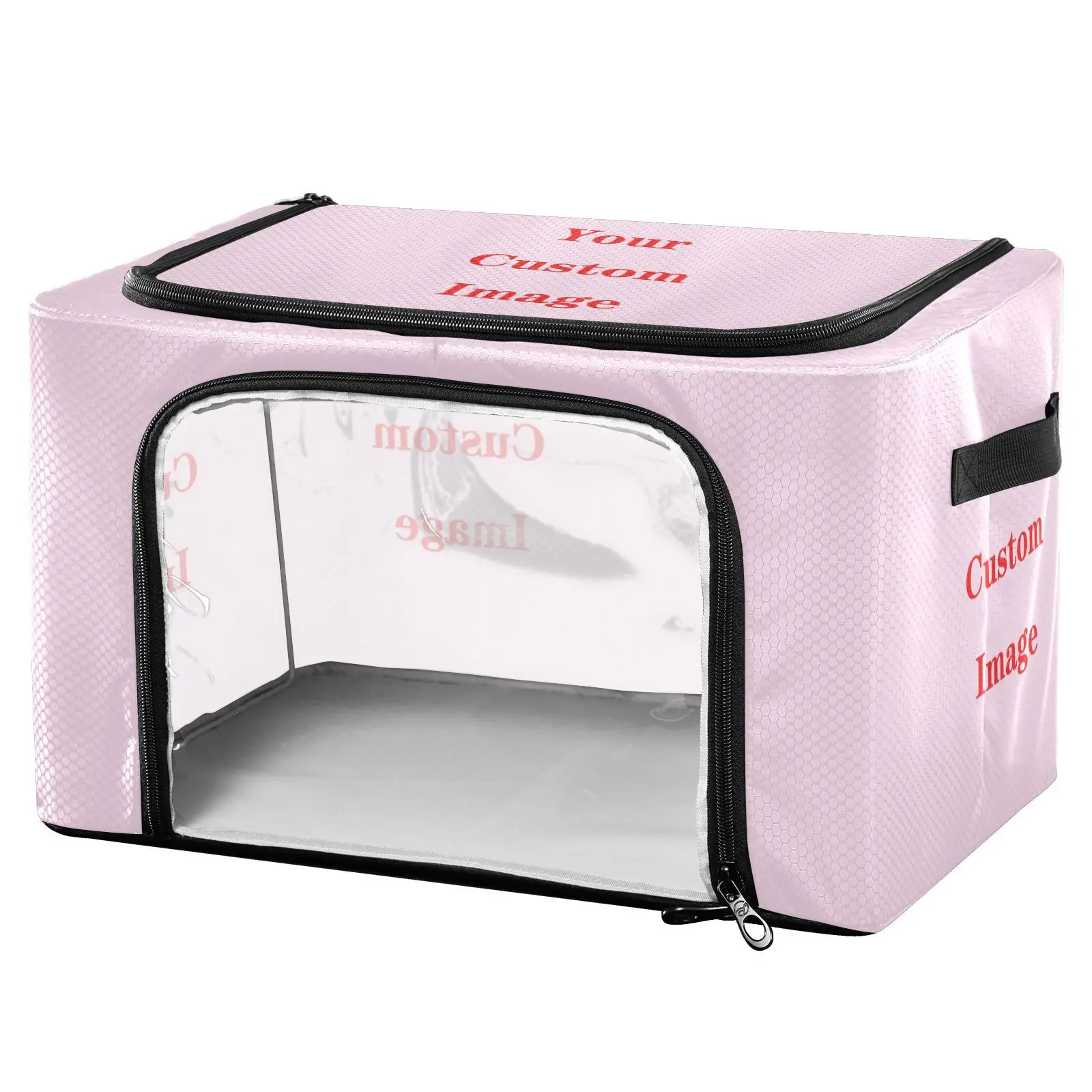 Plus Size Storage Bin with Lid Fabric Organizer Box Handle Foldable Basket for Clothes Bedroom Closet Under-Bed Storage Custom