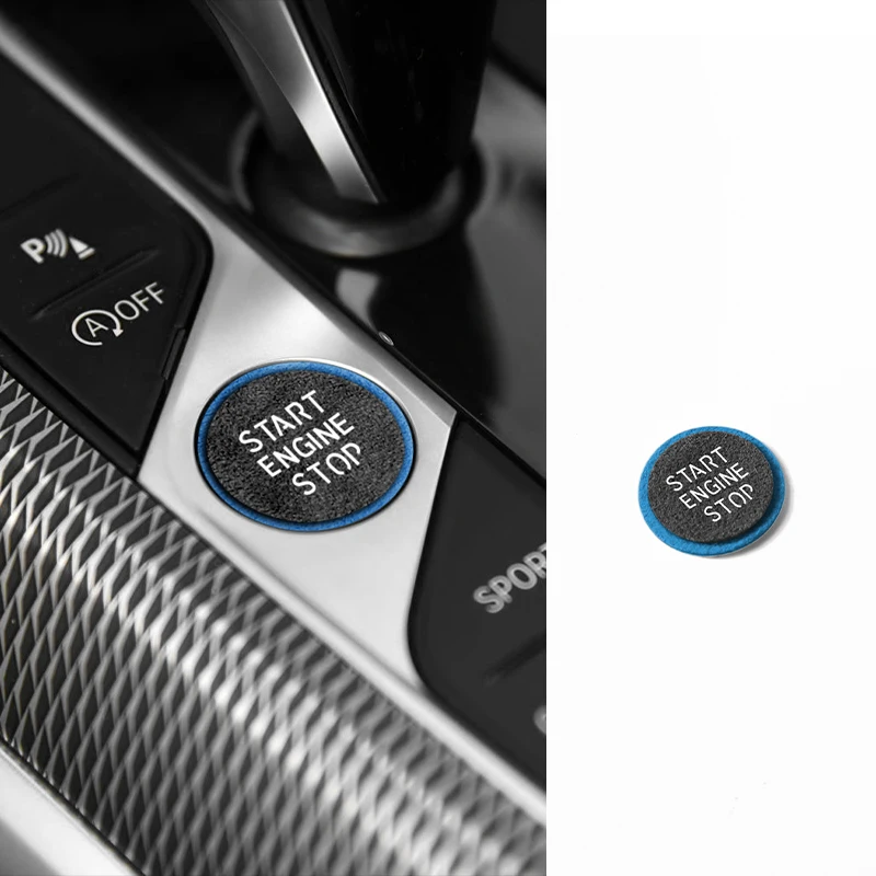 Top Suede For BMW(Chassis G) Engine Start Button Trim Sticker Car Interior Custom Tuning Accessories Fit For LHD/RHD